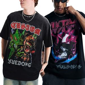 Streetwear haute qualité hommes Design 100% coton personnalisé graphique doux t-shirts pour impression goutte épaule surdimensionné t-shirt 300 Gsm - Product Image 3
