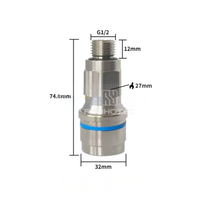 Connecteur de refroidissement liquide pour centre de données en acier inoxydable 316 316L DN10 UQD08, prise à douille IP68 0-2MPa