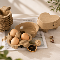Plateau à œufs en pulpe moulée recyclée compostable, 3 capacités, écologique, empilable, résistant aux chocs, fabriqué en usine