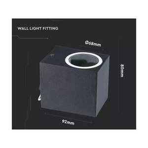 Applique Quadrata Nera con Attacco GU10 IP44 Illuminazione Unilaterale Impermeabile Corpo in PC 3000K Bianco Caldo CCT per Uso Esterno SKU-7510 - Product Image 3