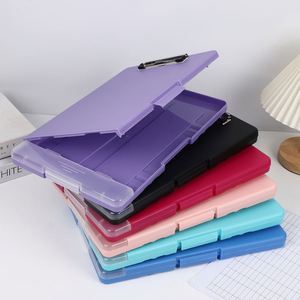 Waterproof A4 Document Box With <b>Pen</b> Slot Multi-Functional Paper Organizer Plastic Writing Pad Holder Model 8215 Made in China - Product Image 1