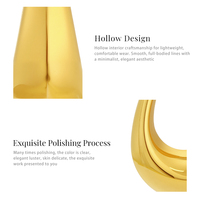 Boucles d'oreilles créoles ovales évidées en U, élégantes et personnalisées, en acier inoxydable anti-ternissement, tendance et minimalistes, unisexe, vente en gros