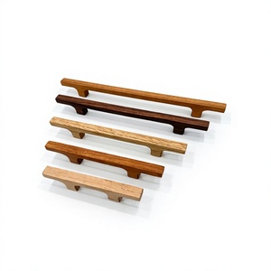 Juego de tiradores redondos de madera para gabinetes, diseño moderno, ligeros, hechos a mano, para uso en interiores/exteriores, decoración de muebles para montar en puertas - Product Image 1
