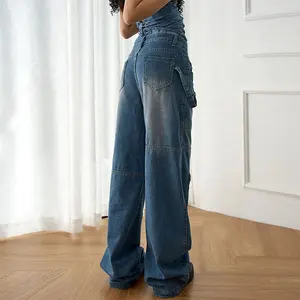 Custom Plus Size Women's Jeans Pants For Women Cargo Baggy Jean Pants