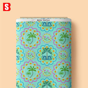 Bessi 100% Organic Liberty Cotton Fabric Summer Palm Tree Designs imprimés pour les robes des femmes et les chemises des garçons - Product Image 4