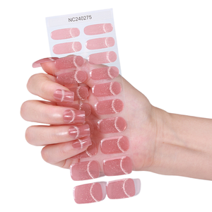 Autocollants pour ongles en gel semi-durcis, auto-adhésifs, style French Eye Smile, durcis aux UV, non toxiques, faux ongles - Product Image 1