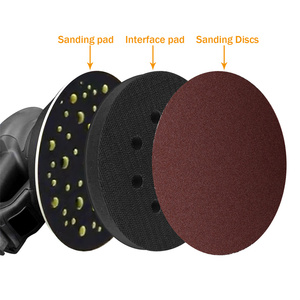 Tampon de ponçage noir de 5 pouces à 8 trous, sans poussière, avec support auto-agrippant, accessoires de ponçage pour polissage automobile - Product Image 2