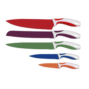 HSK Yangjiang 5 pezzi Set di <span class=keywords><strong>coltelli</strong></span> da cucina con blocco <span class=keywords><strong>in</strong></span> acciaio inox 5 pezzi set di <span class=keywords><strong>coltelli</strong></span> <span class=keywords><strong>in</strong></span> <span class=keywords><strong>ceramica</strong></span> con supporto acrilico a forma di mosca di uccello - Product Image 3