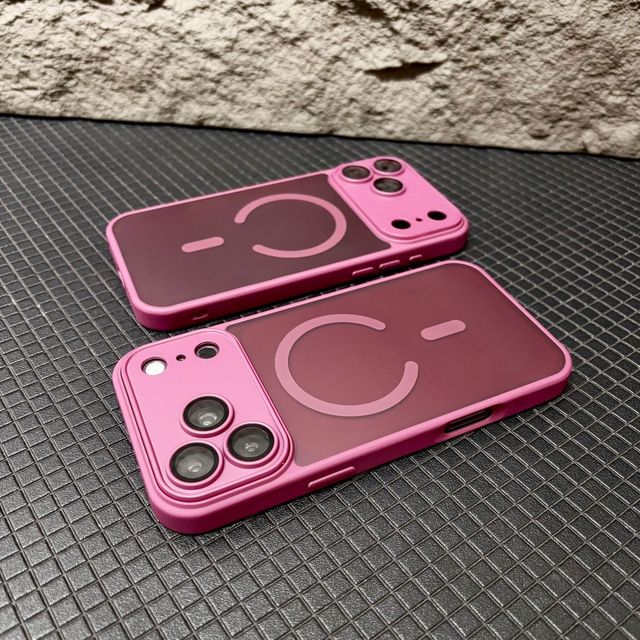 For iPhone 18 Pro Max Cherry Red Full Camera Protection Matte Magnetic Phone Case for iPhone 17 16 15