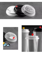 Couvercle en papier plastique jetable 90mm 95mm 98mm PS PET PP pour café boisson chaude couvercles de tasse couleur Pp couvercle de tasse avec paille