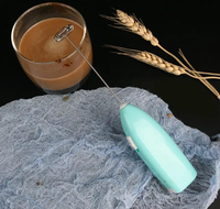 Mixeur à main en acier inoxydable, fonctionne sur piles, mousseur à lait électrique, mélangeur à café portable, mini mousseur à lait pour café