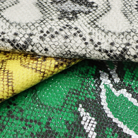 Cuir synthétique PU brillant à imprimé peau de serpent naturel de 1,0 mm pour sacs à main et bagages tendance