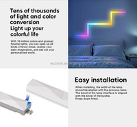 Lumières intelligentes LED Glide Applique murale APP Control WIFI RGB Night Light Bar pour la décoration de la salle de jeu Fonctionne avec Alexa Google Assistant