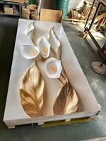 Panneau mural floral imprimé UV 5D 4x8ft ignifuge, résistant à l'humidité, imperméable, anti-fumée, antidérapant, facile à poser, moderne, pour salle à manger et chambre