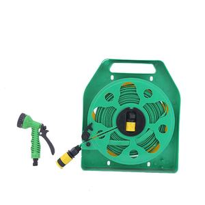 خرطوم حديقة مسطح بكرة أنبوب 50 قدم مجموعة خرطوم مياه خارجي بخاخ - Product Image 5