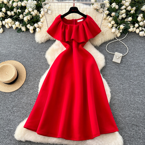 Vestidos Midi Casuales Elegantes <span class=keywords><strong>para</strong></span> <span class=keywords><strong>Mujer</strong></span>, Estilo Sólido <span class=keywords><strong>para</strong></span> Cenas de Verano, Fiestas de Oficina, Salidas Informales, <span class=keywords><strong>Ropa</strong></span> de <span class=keywords><strong>Mujer</strong></span> Fabricada - Product Image 2