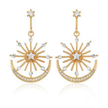 Diosa del <span class=keywords><strong>sol</strong></span> para mujer, corona <span class=keywords><strong>de</strong></span> Halo, tocado <span class=keywords><strong>de</strong></span> <span class=keywords><strong>estrella</strong></span> <span class=keywords><strong>y</strong></span> <span class=keywords><strong>luna</strong></span> <span class=keywords><strong>de</strong></span> tres capas, diadema nupcial elegante para boda con pendientes <span class=keywords><strong>de</strong></span> estrellas - Product Image 5