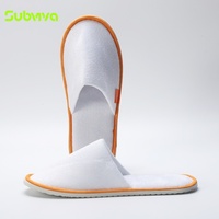 Chaussons d'hôtel légers à bout fermé, confortables, en tissu type coton, jetables, pour hôtel, spa, voyage