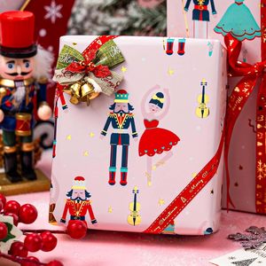 MAYPLUSS Pink Christmas Wrapping <b>Paper</b> <b>Roll</b> 17in X 33ft Nutcracker Ballet Design Recyclable Gift Craft Packaging - Product Image 3