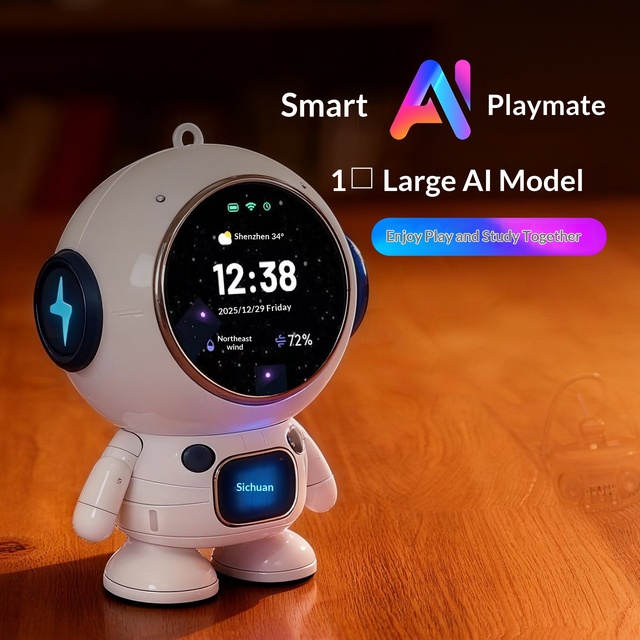 New Screen Display AI Large Model Bookshelf-style for WIFI Audio Clock Alarm Clock APP Control Voice Search Speaker