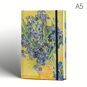Cuaderno de tapa dura con banda elástica, tamaño A5, ideal para diario, notas, bocetos y dibujos. - Product Image 4