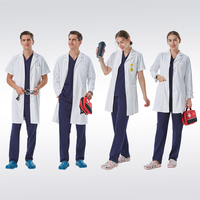 Blouses de laboratoire blanches personnalisées en tissu respirant pour médecins, robes d'hôpital vétérinaire, uniformes médicaux en polyester et coton