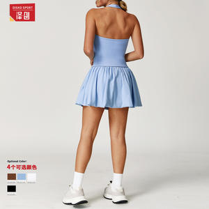 Conjunto Deportivo de Yoga Disko, Ajuste Ceñido, Secado Rápido, Transpirable, Elástico en Cuatro Direcciones, Color Sólido, Ropa Deportiva para Mujer TZ9224 - Product Image 5