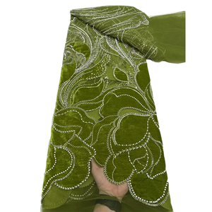 Новый дизайн: бархатное кружево с бисером, сетчатое кружево с пайетками, цветочное кружево с жемчугом - Product Image 1