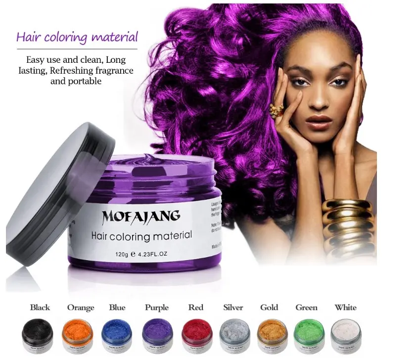 Factory Wholesale 9 Colors Natural Hair Styling Matte Cream Color Dye Mud for Edge Hair Control