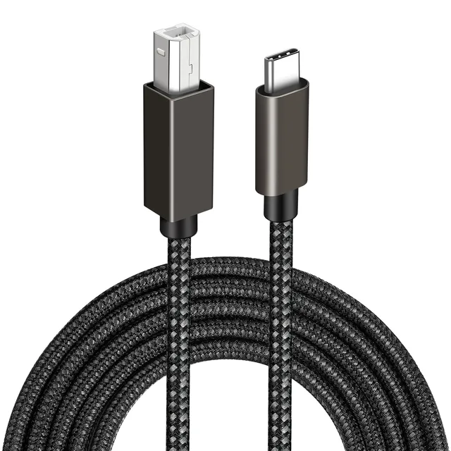 Nylon Braided Type c Usb c Male to Type B Male Fast Charging Cable for Printer