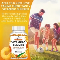 AegleWell Marque privée Gommes à base de vitamine C à saveur d'orange Supplément de collagène pour adultes à base d'acide ascorbique et de soutien immunitaire et cutané