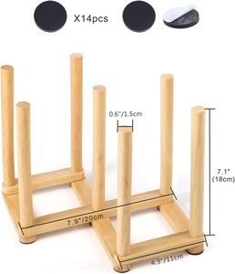 Nature Bambou Tasse Rétractable Séchoir Bois Tasse <span class=keywords><strong>Arbre</strong></span> pour Cuisine - Product Image 2