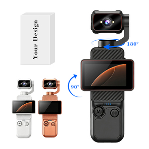 กล้องวิดีโอบล็อกแบบพกพา ระดับมืออาชีพ ความละเอียด 1080P รุ่น 180 ° กล้องถ่ายภาพแบบพกพาควบคุมผ่านแอพ พร้อมเลนส์หมุนได้ สำหรับการถ่ายภาพมุมมองบุคคลที่หนึ่ง - Product Image 1