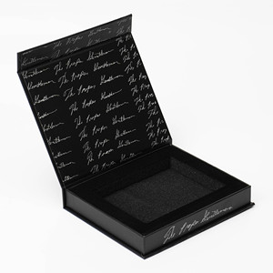 Custom Logo Black Magnetic Gift Paper <b>Box</b> Recyclable Rigid Cardboard Closure Boxes with Eva Foam Insert - Product Image 4
