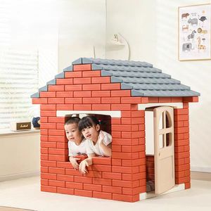 Anaokulu çocuk büyük simülasyon kırmızı tuğla yapı taşları inşaat oyunu tuğla bir ev bricktoys oyuncaklar inşa etmek - Product Image 2