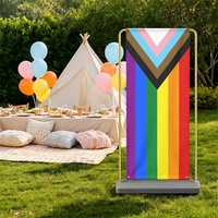 Toile de fond personnalisée motif arc-en-ciel gay avec impression de progrès, idéale pour la photographie en studio, la mise en scène de fêtes et les événements cérémoniels