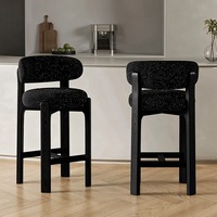 Tabourets de bar et d'îlot en bois massif, style minimaliste français, à pieds hauts, design haut de gamme, confortables pour une utilisation prolongée, pour usage commercial