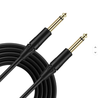 Fabrik-Großhandel: Schwarzes 6M 20FT geräuscharmes, doppelt geschirmtes Audiokabel, Gitarrenkabel, Instrumentenkabel mit goldenem Mono-Stecker