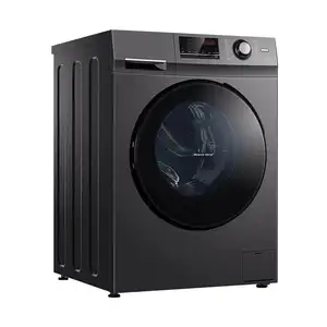 Mesin cuci isi depan otomatis penuh frekuensi variabel 10kg cerdas kapasitas besar rumah tangga dengan panas kering 2 in 1