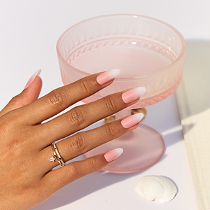 30 pièces de clous à presser en forme d'amande goyave rose dégradé blanc laiteux, ongles artificiels en acrylique épais et <span class=keywords><strong>simple</strong></span> - Product Image 3