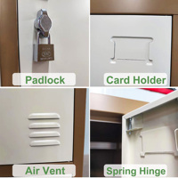 Casier en acier commercial à 2 portes pour vêtements, armoire métallique colorée pour salle de sport, vente en gros