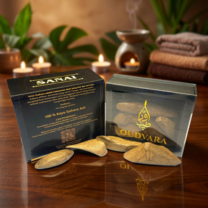 Oudvara Sanai Barraq Super Grade Agarwood 50g, un madera de oud aromática, brillante y de larga duración, ideal para regalar o para uso personal. - Product Image 3
