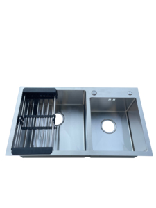 Évier de cuisine noir nano fait à la main en acier inoxydable - Product Image 4