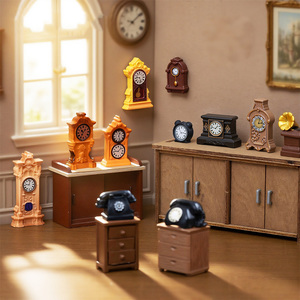 <b>Miniature</b> Home Appliances Retro Dollhouse Mini Simulated Resin <b>Clock</b> Figurines Ornaments for DIY Diorama Micro Landscape Craft - Product Image 1