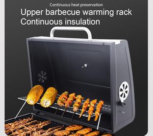 Parrilla de Carbón Moderna para Jardín, Ahumador, Carrito de Cocina para Exteriores, Hierro Fundido con Recubrimiento en Polvo, Ideal para Fiestas en el Patio Trasero - Product Image 5