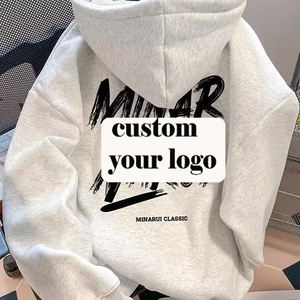 เสื้อฮู้ดผู้ชายสไตล์สตรีทแวร์ ผ้าฟลีซบุหนา ทรงโอเวอร์ไซส์ พิมพ์ลายตัวอักษรเฉพาะ คุณภาพเยี่ยม รับสกรีนโลโก้ พิมพ์ลายขนาดใหญ่ เสื้อฮู้ดออกกำลังกาย - Product Image 3