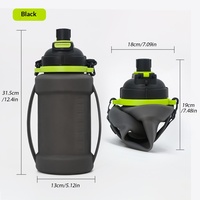 Bouteille d'eau de sport pliable en silicone de 2 litres, gourde souple d'extérieur grande capacité de 67 oz, pliable, de qualité alimentaire, à presser pour boire