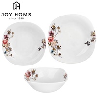 Vaisselle en verre opale avec motif personnalisé, qualité alimentaire, non toxique, sans plomb, pour la maison, l'hôtel, le restaurant, fournisseur d'usine en Chine