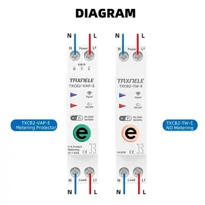 Ewelink 1P + N 16A 20A 63A ذكي WIFI مقياس طاقة WIFI KWh مؤقت تبديل عن بعد تتابع الجهد الحالي LI MCB - Product Image 6