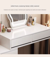 Chine Usine Moderne Blanc Maquillage Vanité avec Lumière Chambre Coiffeuse avec Miroir et Tiroirs